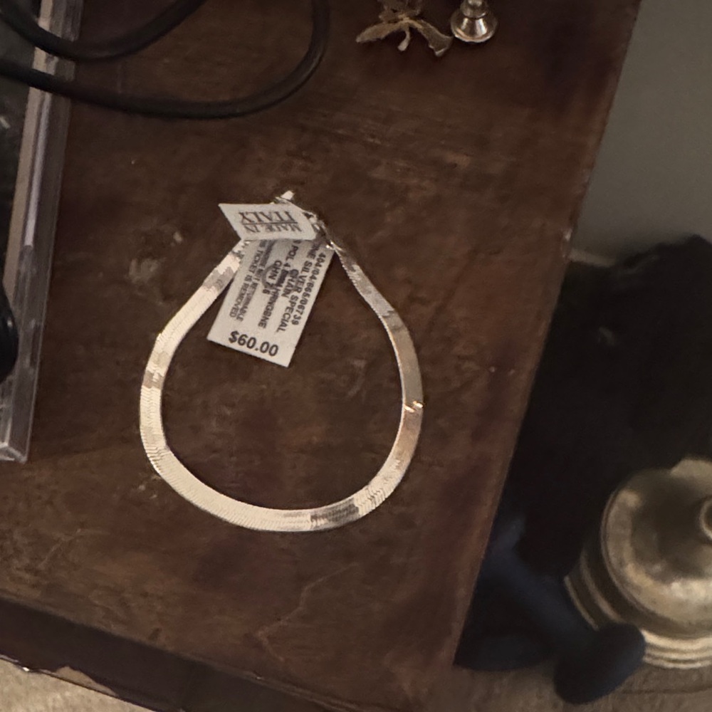Fine.925 Polished Herringbone Silver Bracelet/Anklet